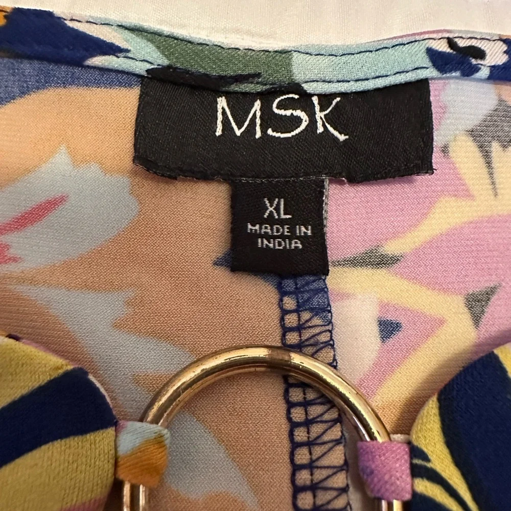 MSK Multicolor Floral Long Sleeve Dress - Picture 8 of 9